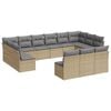vidaXL Set canapele de grădină, 13 piese, cu perne, bej, poliratan