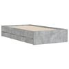 vidaXL Cadru de pat cu sertare, gri beton, 90x190 cm, lemn prelucrat