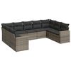 vidaXL Set canapele de grădină, 9 piese, cu perne, gri, poliratan