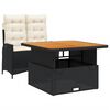 vidaXL Set mobilier de grădină cu perne, 2 piese, negru, poliratan
