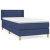 vidaXL Pat box spring cu saltea, albastru, 80x200 cm, textil