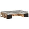 vidaXL Set de canapele de exterior 9 buc. Natural și gri deschis