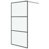 vidaXL Perete cabină duș walk-in negru 100x195 cm sticlă ESG mată