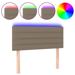 vidaXL Tăblie de pat cu LED, gri taupe, 80x5x78/88 cm, textil