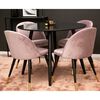 Venture Home Scaune sufragerie Velvet, 2 buc., negru&alamă&roz catifea