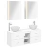 vidaXL Set de mobilier pentru baie 5 buc. Alb Lemn prelucrat și sticlă