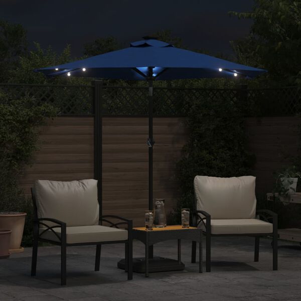 vidaXL Umbrelă soare grădină st&acirc;lp din oțel/LED antracit 225x225x212cm