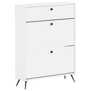 vidaXL Dulap pentru pantofi BREDA 78 x 24 x 103 cm Lemn prelucrat Alb