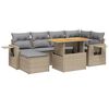 vidaXL Set canapele de grădină, 7 piese, cu perne, bej, poliratan