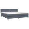 vidaXL Pat box spring cu saltea, gri &icirc;nchis, 200x210 cm, catifea