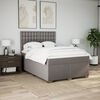 vidaXL Pat box spring cu saltea, gri taupe, 140x200 cm, textil