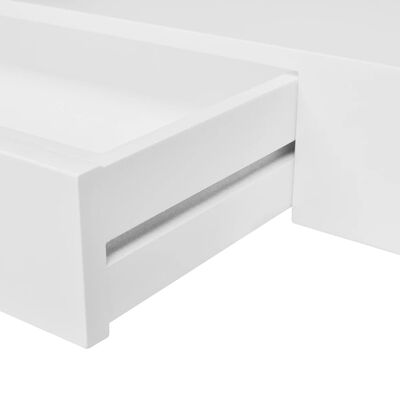 vidaXL Rafturi de perete suspendate cu sertare, 2 buc., alb, 80 cm