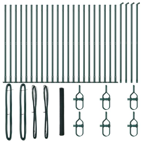 vidaXL St&acirc;lp de gard. Verde 50 x 1,6 m (plasă de 25 mm) Oțel și PVC