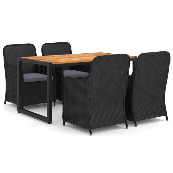 vidaXL Set de mobilier pentru grădină, 5 piese, negru