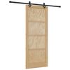 vidaXL Ușă glisantă Natural și Negru 86 x 211 cm Lemn masiv de pin