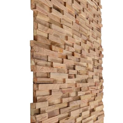 vidaXL Panouri placare pereți 3D, 10 buc., 1,08 m², lemn masiv de tec