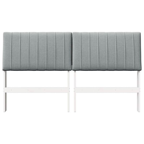 vidaXL Tăblie tapițată Gri deschis 150 cm Lemn de pin masiv