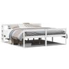 vidaXL Cadru de pat senior cu tăblie, alb, 200x200 cm, lemn masiv pin