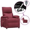 vidaXL Fotoliu rabatabil electric, roșu vin, material textil
