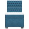vidaXL Pat box spring cu saltea, albastru, 90x190 cm, catifea