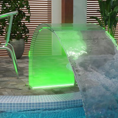 vidaXL Fântână de piscină cu LED-uri RGB, acril, 50 cm