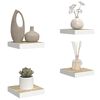 vidaXL Rafturi perete suspendate 4 buc. alb/stejar 23x23,5x3,8 cm MDF