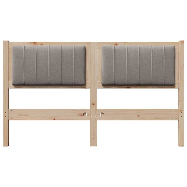 vidaXL Tăblie tapițată cu headboard Maro 135 cm Lemn de pin masiv