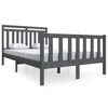 vidaXL Cadru de pat dublu, gri, 135x190 cm, lemn masiv