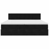 vidaXL Cadru de pat otoman cu saltea, catifea neagră 200x200 cm