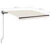 vidaXL Copertină retractabilă manual cu LED, crem, 350x250 cm