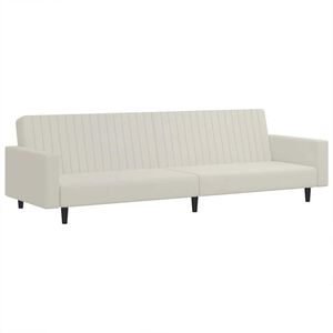 vidaXL Canapea extensibilă cu 2 locuri, crem, catifea