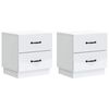 vidaXL Dulap de noapte 2 buc. Alb 43 x 34,5 x 44,5 cm Lemn prelucrat