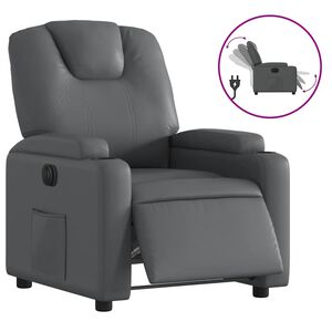 vidaXL Fotoliu rabatabil electric, gri, piele ecologică