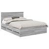 vidaXL Cadru de pat cu sertar Gri Sonoma 150 x 200 cm Lemn Ingineresc