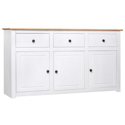vidaXL Servantă, alb, 135 x 40 x 80 cm, lemn masiv de pin, gama Panama