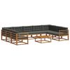 vidaXL Set de canapele de exterior cu pernă 10 pcs Natural și Antracit