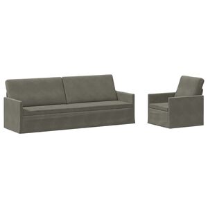 vidaXL Set de canapea 2 pcs Gri deschis Țesătură din corduroy