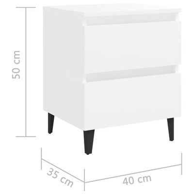 vidaXL Noptieră, alb, 40x35x50 cm, PAL