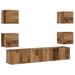vidaXL Dulapuri TV montate pe perete 6 buc Lemn vechi lemn prelucrat