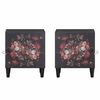 vidaXL Noptieră cu ușă 2 pcs Negru 40 x 33 x 46 cm Lemn de mango solid