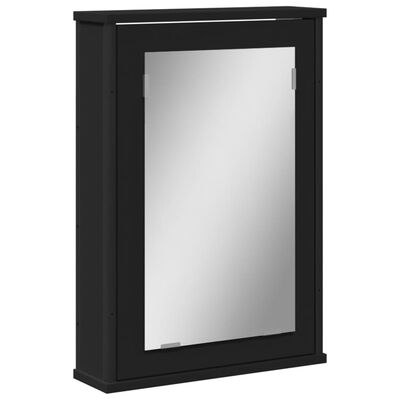 vidaXL Dulap baie cu oglindă negru 42x12x60 cm lemn compozit