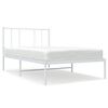 vidaXL Cadru de pat din metal cu tăblie, alb, 107x203 cm