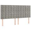 vidaXL Tăblie de pat gri deschis 160x5x118/128 cm catifea