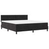 vidaXL Pat cu arcuri cu saltea cu headboard Negru 180 x 200 cm Catifea