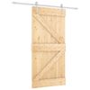 vidaXL Ușă glisantă Natural și Alb 100 x 210 cm Lemn masiv de pin