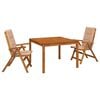 vidaXL Set de dining pentru grădină, 3 piese natural