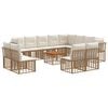 vidaXL Set de canapele de exterior 13 pcs Alb Natural și Crem