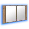 vidaXL Dulap cu oglindă pentru baie Stejar Artizanal 80 x 12 x 45 cm
