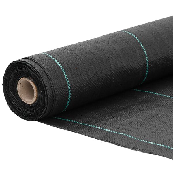 vidaXL Membrană antiburuieni, negru, 1,5x10 m, PP