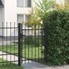 vidaXL Poartă de gard BOXTEL cu ușă simplă și partea superioară arcuită din oțel, 1x1,2 m, negru
